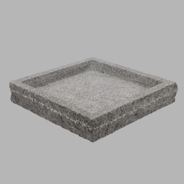 Veľké originálne žulové pítko do záhrady 37,2 x 37,2 x 6,4 cm