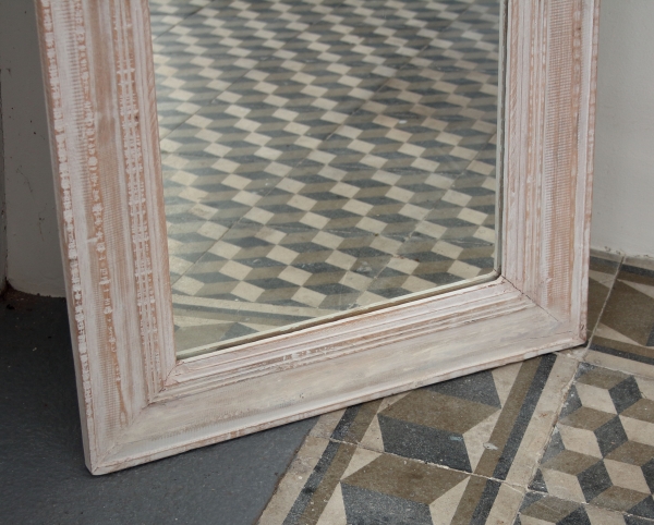 Veľké zrkadlo v drevenom ráme svetlej 50x115cm