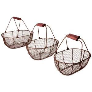 Veľký košík drôtený retro, veľkosť XL