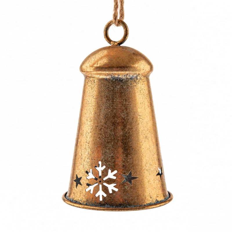 Veľký kovový zvon Bellmore 19,5 cm – retro dekorácia