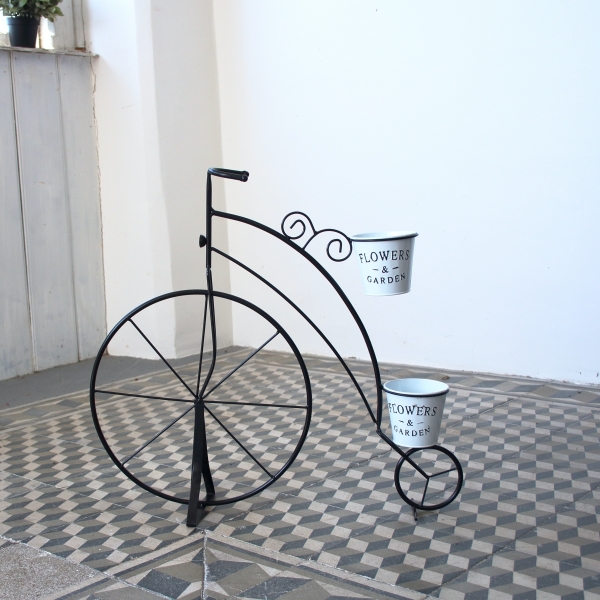 Veľký kvetináč kovové kolo čierne