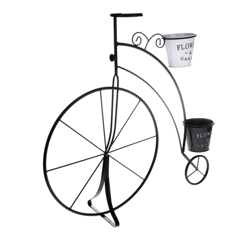 Veľký kvetináč kovové kolo čierne