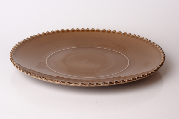 Veľký servírovací tanier PEARL kávový 33cm
