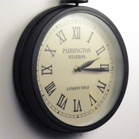 Vonkajšie hodiny čierne kov priemer 30 cm