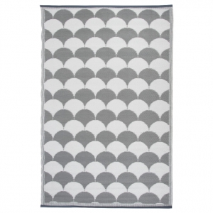 Vonkajší koberec na terasu 121x180cm šedo-biely