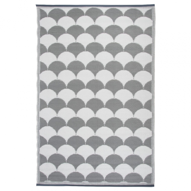 Vonkajší koberec na terasu 121x180cm šedo-biely