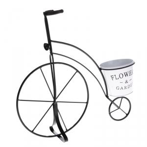 Vonkajší kvetináč kovové kolo čierne