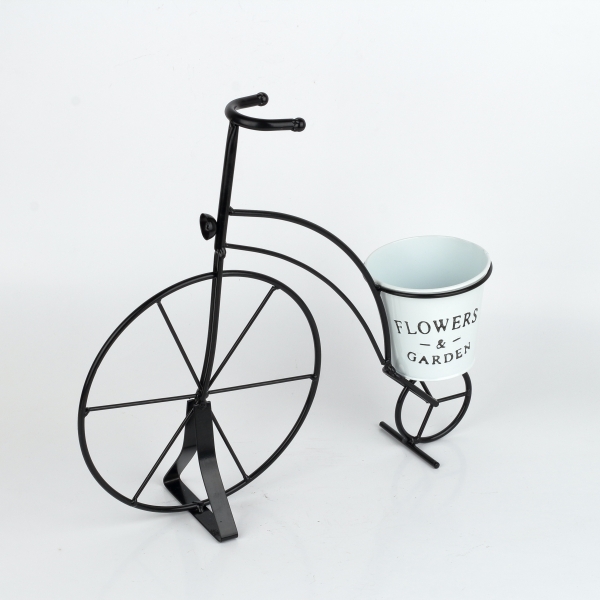 Vonkajší kvetináč kovové kolo čierne