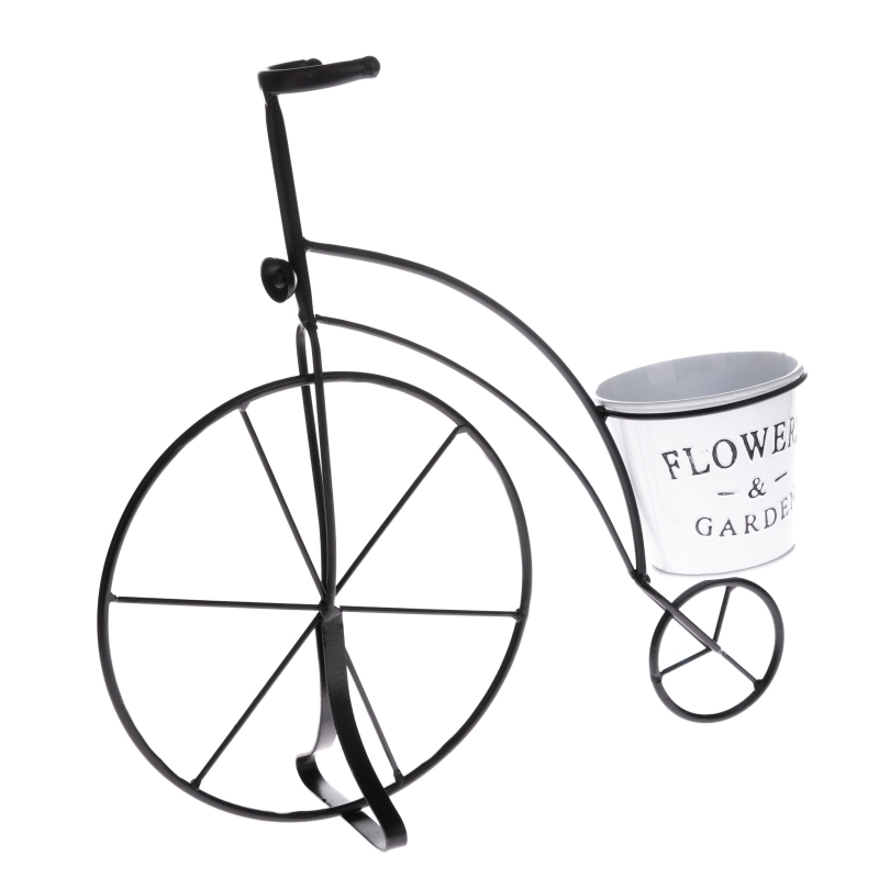 Vonkajší kvetináč kovové kolo čierne