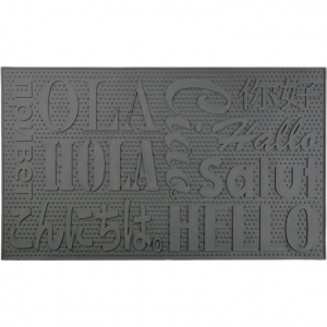 Vonkajšia rohožka Hello 74,6x44cm sivá