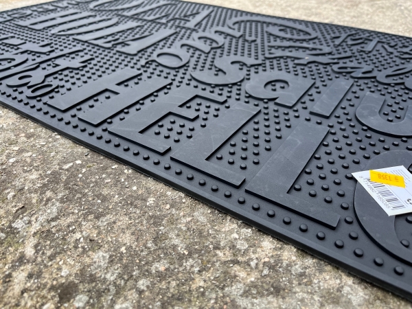 Vonkajšia rohožka Hello 74,6x44cm sivá