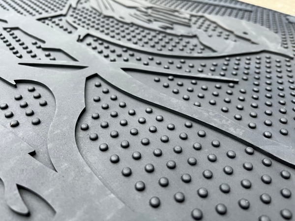 Vonkajšia rohožka Hello 74,6x44cm sivá