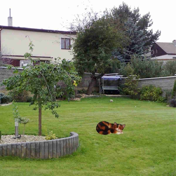 Vonkajšia socha spiaca mačiatko 29cm