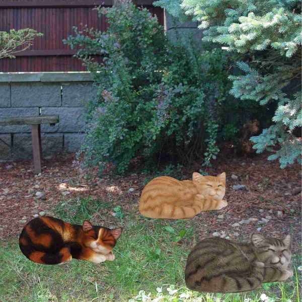 Vonkajšia socha spiaca mačiatko 29cm