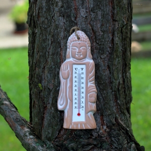 Vonkajší teplomer keramický Budha 20,5cm