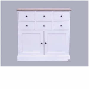 Vidiecka komoda 6 šuplíkov + dvierka 109x105x40cm