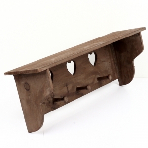 Vidiecka police do kuchyne s háčikmi 60x20x15cm