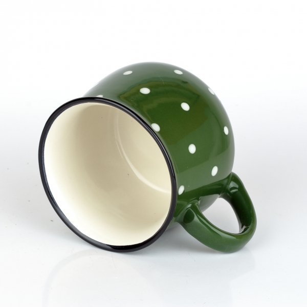Vidiecky hrnček zelený s bodkami 770ml
