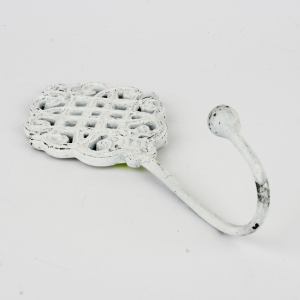 Vešiak háčik starobylý biely 20cm
