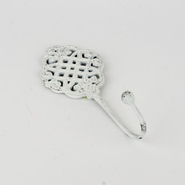 Vešiak háčik starobylý biely 20cm