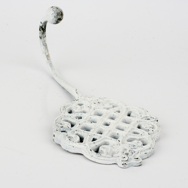 Vešiak háčik starobylý biely 20cm