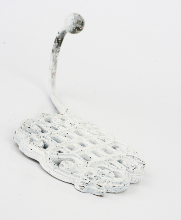 Vešiak háčik starobylý biely 20cm