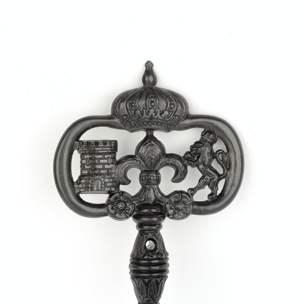 Vešiak na kľúče historický kľúč so štyrmi háčikmi 27 x 10 cm kov