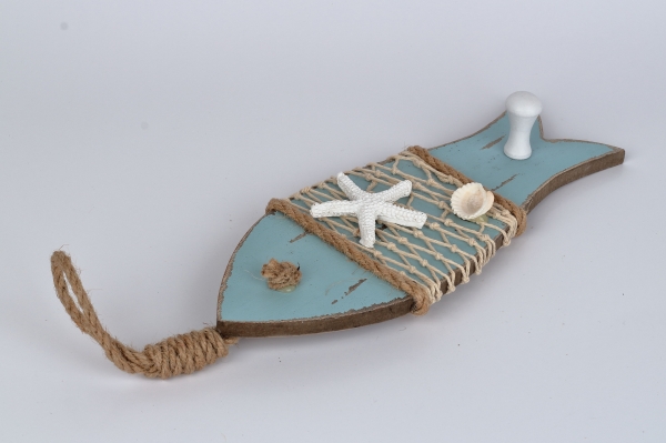 Vešiak na kľúče ryba modrá 9x34x5cm