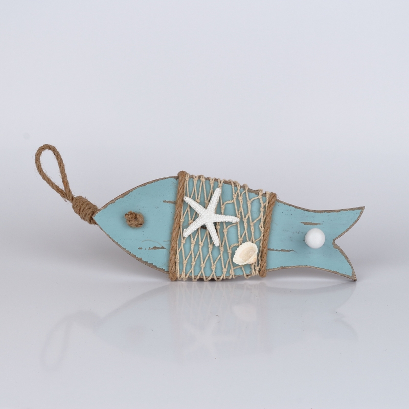 Vešiak na kľúče ryba modrá 9x34x5cm