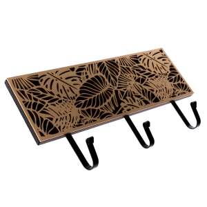 Vešiak na kľúče zlaté listy 35x18x5cm