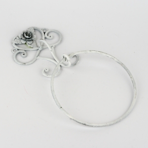 Vešiak na uterák kruh s kvetinou 16,5cm