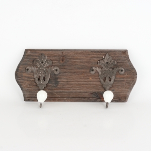 Vešiak s 2 ozdobnými háčikmi 38x18cm