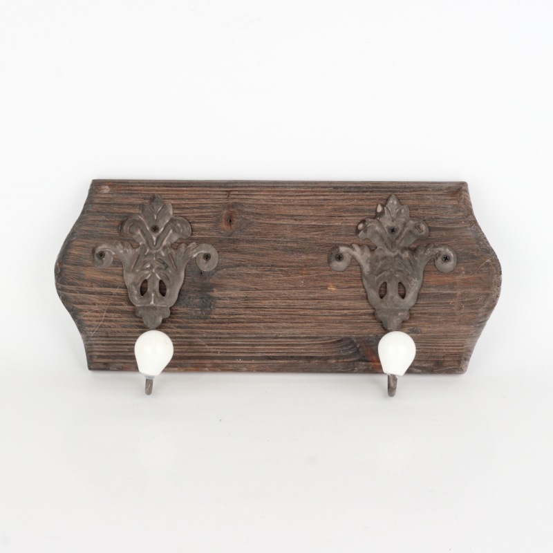 Vešiak s 2 ozdobnými háčikmi 38x18cm