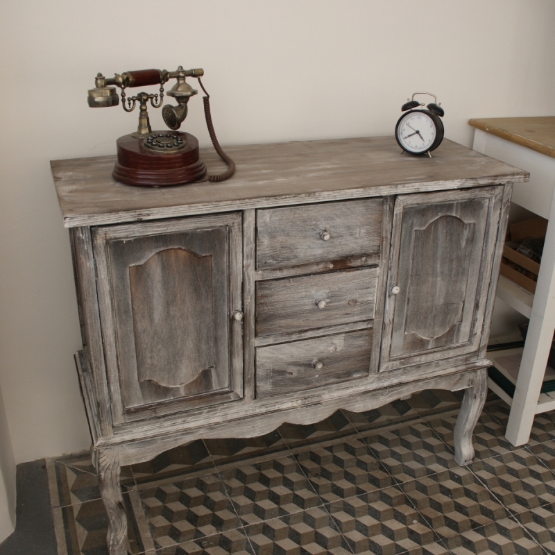 Vintage drevená komoda s patinou 93×37×79cm