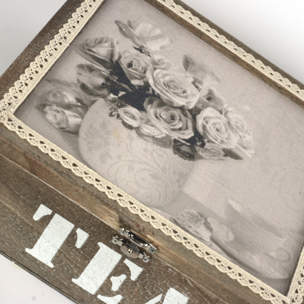 Vintage krabička na čaj 23x23cm