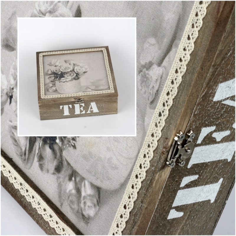 Vintage krabička na čaj 23x23cm