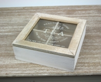 Vintage krabička na čaj TEA 18x18cm