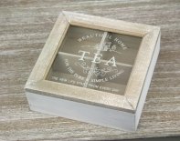 Vintage krabička na čaj TEA 18x18cm