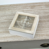 Vintage krabička na čaj TEA 18x18cm