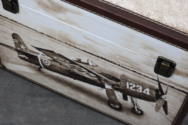 Vintage kufor lietadlo 27x27x21cm