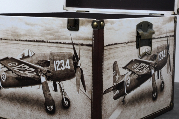 Vintage kufor lietadlo 27x27x21cm