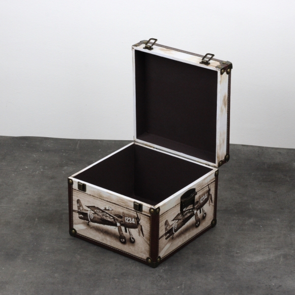 Vintage kufor lietadlo 27x27x21cm