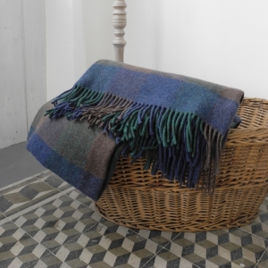 Vlnený pléd modrozelený 135x200cm