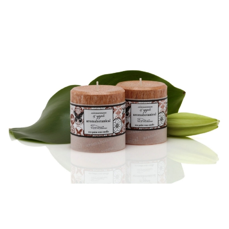Vonná sviečka z palmového vosku - škorica + jablko 6,5 cm
