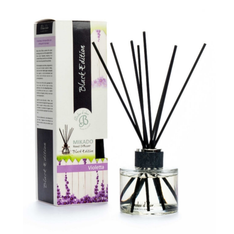 Vonný difuzér Boles d´olor MIKADO Black edition 125 ml Violetta