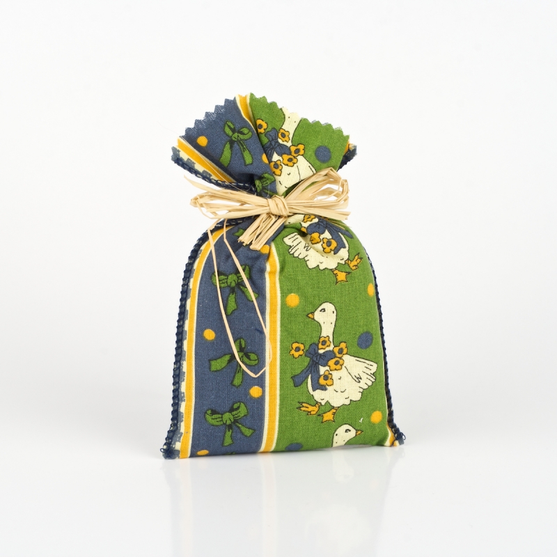 Vonné vrecúško s motívom husi zeleno-modré
