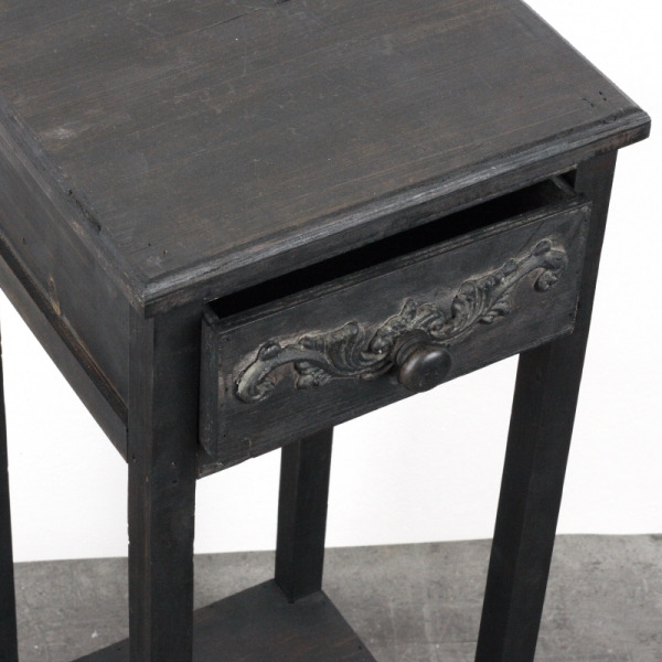 Vysoký odkladací stolík čierny 2ks 67 / 82cm