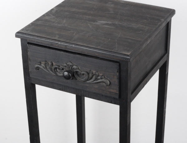 Vysoký odkladací stolík čierny 2ks 67 / 82cm