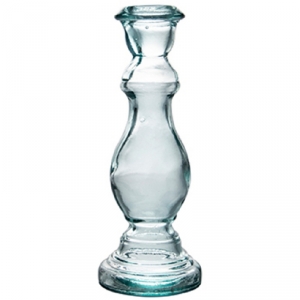 Vysoký sklenený svietnik zdobený 20cm