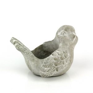Záhradný cementový kvetináč vtáčik 20x14x14cm